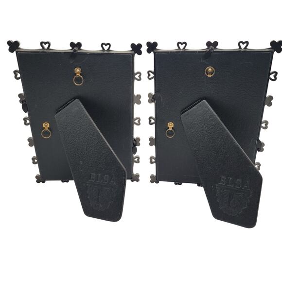 Elsa L. Inc Pewter Hearts & Flowers w/Rhinestones Picture Frames 5x7 Vintage 99' - Picture 2 of 9